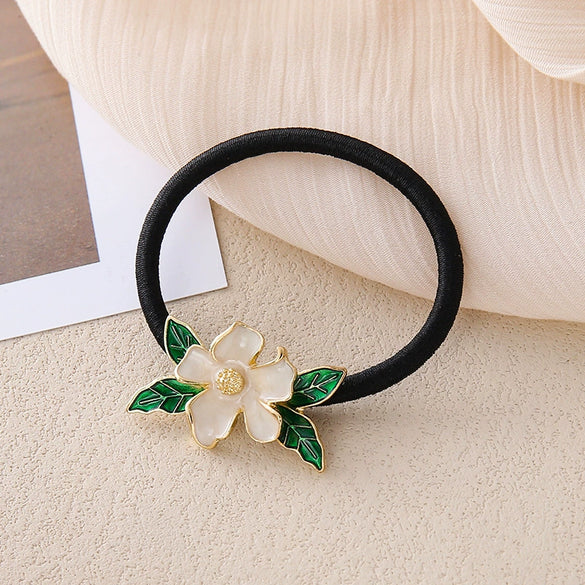 Wholesale Alloy Gold Inlaid Natural Flower Style Women's Hair Accessories Hair Band Hair Clip Side Clip With Pear Flower Design