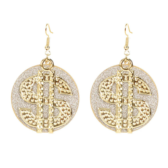 Wholesale Alloy Gold Plated Geometric Leaf Frosted Earrings For Women Simple Retro Style