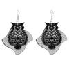 Wholesale Alloy Gold Plated Geometric Leaf Frosted Earrings For Women Simple Retro Style
