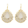 Wholesale Alloy Gold Plated Geometric Leaf Frosted Earrings For Women Simple Retro Style
