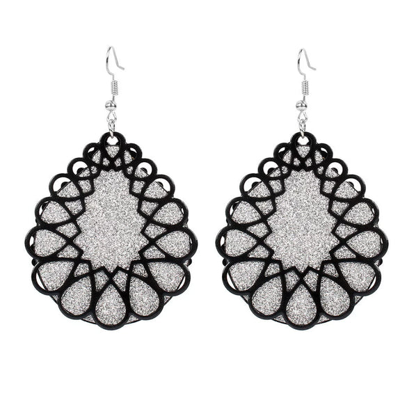 Wholesale Alloy Gold Plated Geometric Leaf Frosted Earrings For Women Simple Retro Style