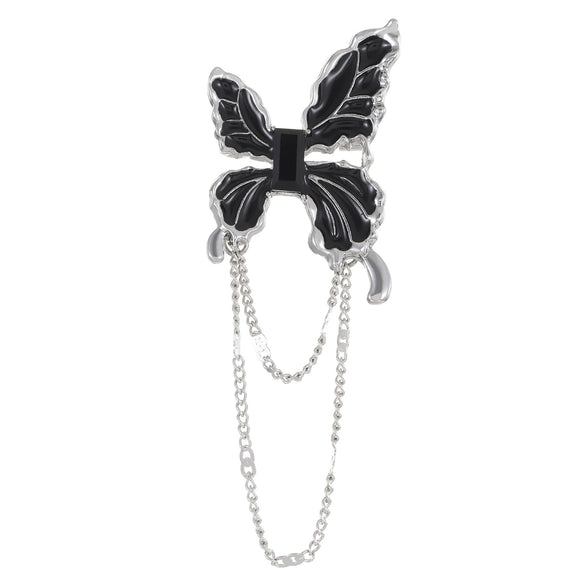 Wholesale Alloy Gothic Dark Animal Geometric Butterfly Tassel Dripping Oil Brooch For Women