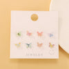 Wholesale Alloy Gothic Fashion Electroplated Geometric Butterfly Rhinestone Heart Earrings For Women