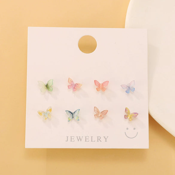 Wholesale Alloy Gothic Fashion Electroplated Geometric Butterfly Rhinestone Heart Earrings For Women