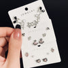 Wholesale Alloy Gothic Fashion Electroplated Geometric Butterfly Rhinestone Heart Earrings For Women