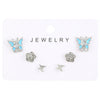 Wholesale Alloy Gothic Fashion Electroplated Geometric Butterfly Rhinestone Heart Earrings For Women