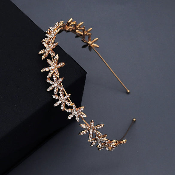 Wholesale Alloy Hairband For Women With Stars Rhinestone Pattern And Electroplating Treatment Suitable For Daily Travel