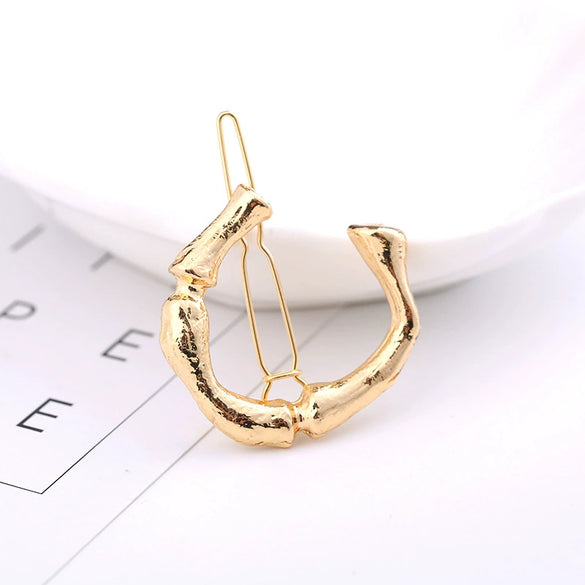 Wholesale Alloy Hairpin With Goldplated Letter And Plaid Pattern Popular Frog Clip Jewelry For Women