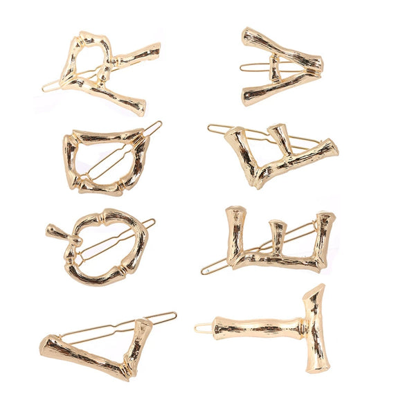 Wholesale Alloy Hairpin With Goldplated Letter And Plaid Pattern Popular Frog Clip Jewelry For Women