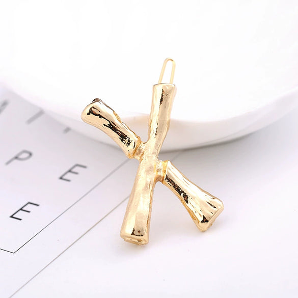 Wholesale Alloy Hairpin With Goldplated Letter And Plaid Pattern Popular Frog Clip Jewelry For Women