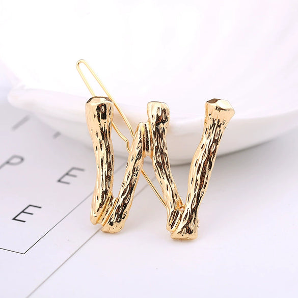 Wholesale Alloy Hairpin With Goldplated Letter And Plaid Pattern Popular Frog Clip Jewelry For Women