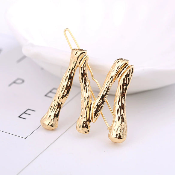 Wholesale Alloy Hairpin With Goldplated Letter And Plaid Pattern Popular Frog Clip Jewelry For Women