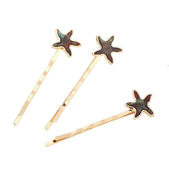 Wholesale Alloy Hairpin With Starfish Shell Design And Electroplating Treatment For Women