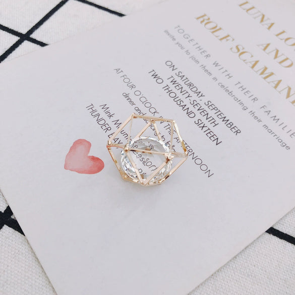 Wholesale Alloy Handmade Hollow Three Dimensional Shaped Zircon Rhinestone Hair Accessories Electroplated