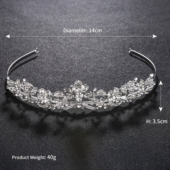Wholesale Alloy Handmade Rhinestone Bridal Crown Hair Accessories For Women