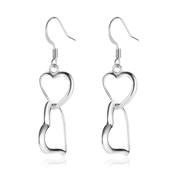 Wholesale Alloy Heart Earrings With Electroplating Treatment Simple Style