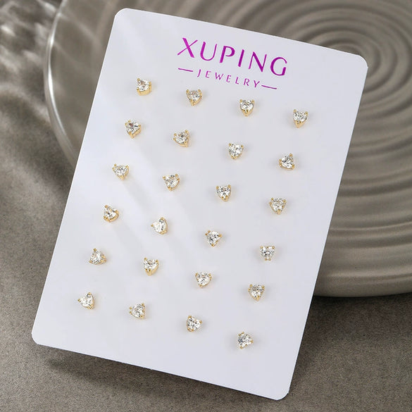 Wholesale Alloy Heart Geometric Sweet Style Electroplated Women's Earrings