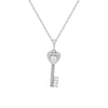 Wholesale Alloy Heart Key Necklace Pendant With Microinlaid Zircon Electroplating Geometric Light Luxury Style