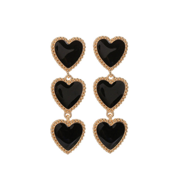 Wholesale Alloy Heart Pattern Dripping Oil Style Women's Earrings