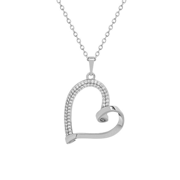 Wholesale Alloy Heart Shape Elegant Microinlaid Zircon Necklace Pendant With Electroplating