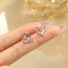Wholesale Alloy Heart Shape French Retro Electroplated Women's Beanie Earrings
