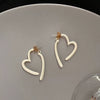 Wholesale Alloy Heart Shape Light Luxury Style Earrings With Electroplating Treatment For Women