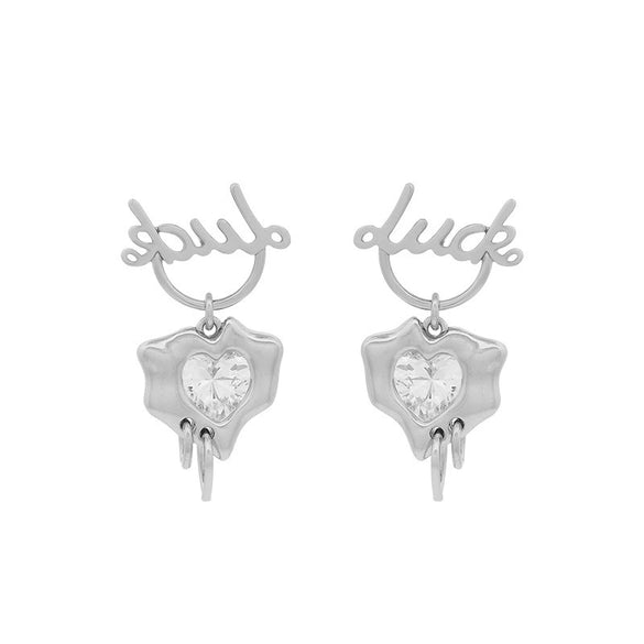 Wholesale Alloy Heart Shape Micropaved Zircon Women's Earrings