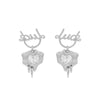 Wholesale Alloy Heart Shape Micropaved Zircon Women's Earrings