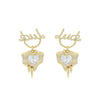 Wholesale Alloy Heart Shape Micropaved Zircon Women's Earrings
