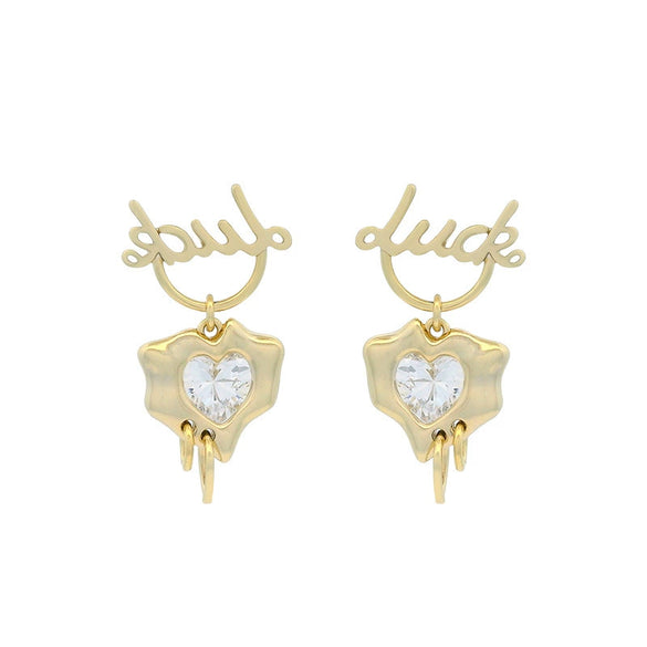 Wholesale Alloy Heart Shape Micropaved Zircon Women's Earrings