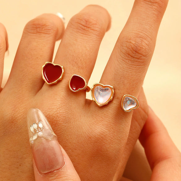 Wholesale Alloy Heart Shape Oil Drop Style Women's Ring