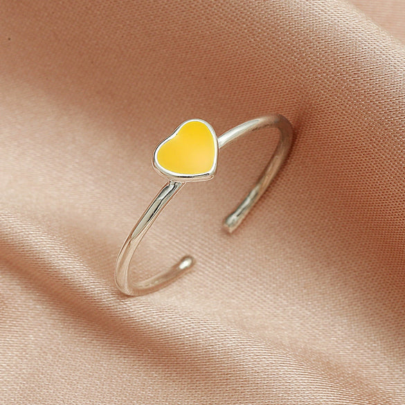 Wholesale Alloy Heart Shape Oil Drop Style Women's Ring