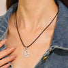 Wholesale Alloy Heart Shape Pendant Necklace With Thread Rope Chain And Electroplating Treatment