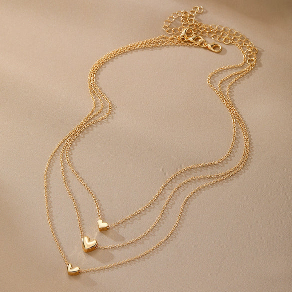 Wholesale Alloy Heart Shape Pendant O Word Chain Necklace With Electroplating For Women