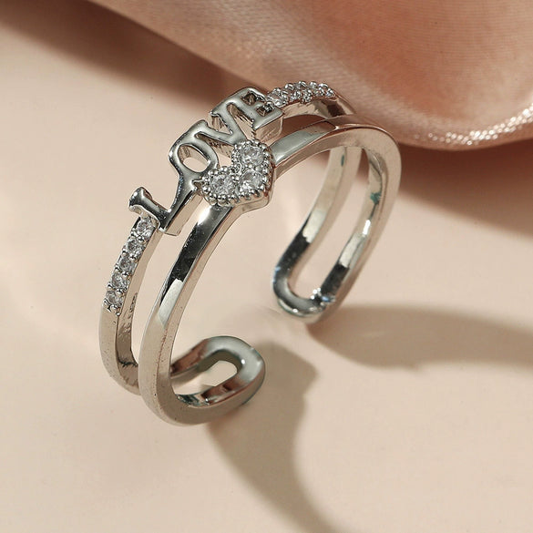 Wholesale Alloy Heart Shaped Electroplated Ring For Women And Unisex