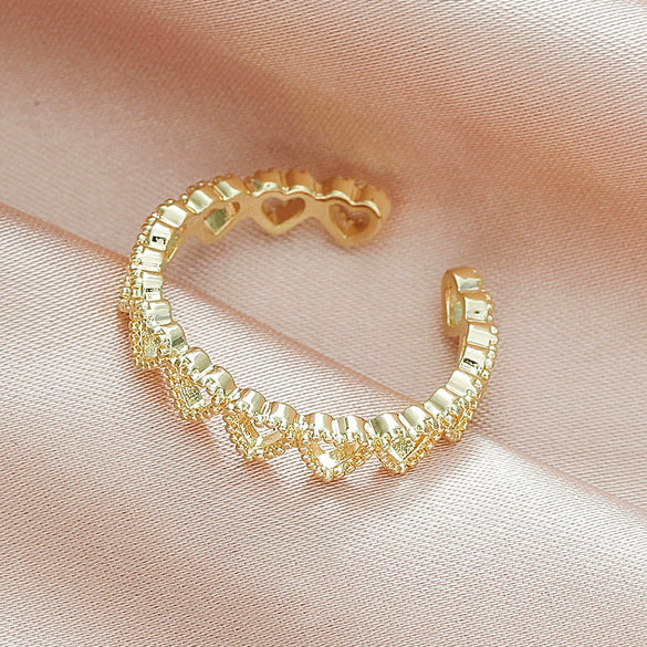 Wholesale Alloy Heart Shaped Electroplated Ring For Women And Unisex