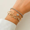 Wholesale Alloy Heart Shaped Geometric Rhinestone Micro Inlaid Diamond Bracelet For Women