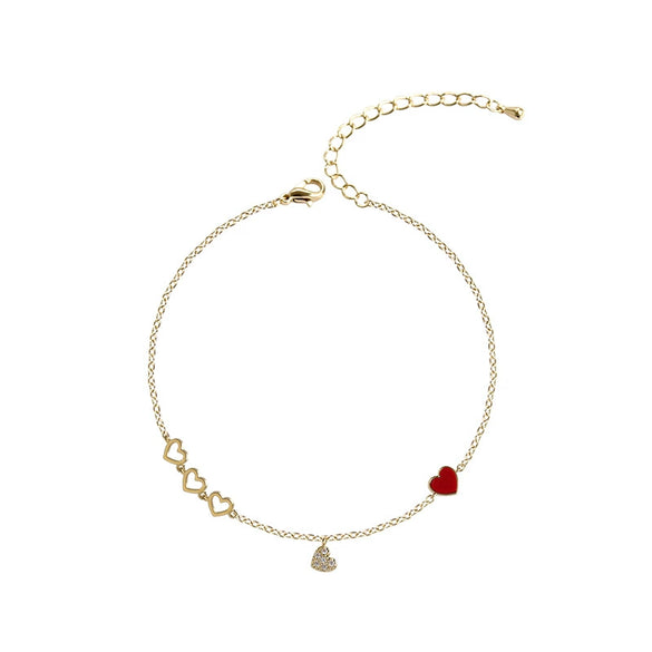 Wholesale Alloy Heart Sweet Style Electroplated Women's Bracelet