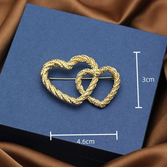 Wholesale Alloy Heartshaped Electroplated Brooch For Women Retro Style Accessories