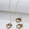 Wholesale Alloy Heartshaped Jewelry Set With Geometric Pattern Electroplated For Women