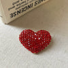 Wholesale Alloy Heartshaped Red Diamond Brooch For Women With Electroplating Process