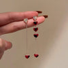 Wholesale Alloy High Sense Retro Geometric Electroplated Red Tassel Women's Earrings