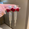 Wholesale Alloy High Sense Retro Geometric Electroplated Red Tassel Women's Earrings