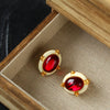 Wholesale Alloy High Sense Retro Geometric Electroplated Red Tassel Women's Earrings