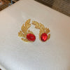 Wholesale Alloy High Sense Retro Geometric Electroplated Red Tassel Women's Earrings