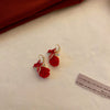 Wholesale Alloy High Sense Retro Geometric Electroplated Red Tassel Women's Earrings