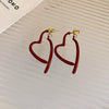 Wholesale Alloy High Sense Retro Geometric Electroplated Red Tassel Women's Earrings