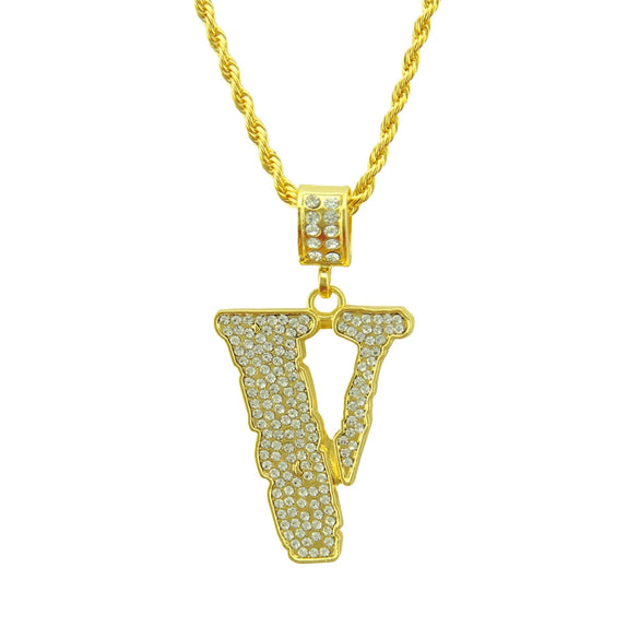 Wholesale Alloy Hip Hop Geometric Pendant Necklace With Electroplating Treatment And Twist Chain