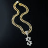 Wholesale Alloy Hip Hop Style Cuban Chain With English Letter S Pendant And Diamond Design Men's Necklace