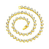 Wholesale Alloy Hip Hop Style Geometric Heart Stitching Diamond Necklace For Men